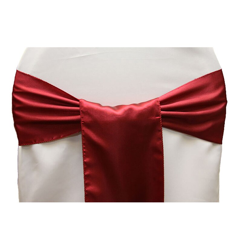 Freies 25 teile/los Hochzeit Stühle Knoten Schärpe Satin- Stoff Stuhl Schärpen Bogen Abdeckung Für Hochzeit Partei Bankett Veranstaltung Dekorationen: Burgund
