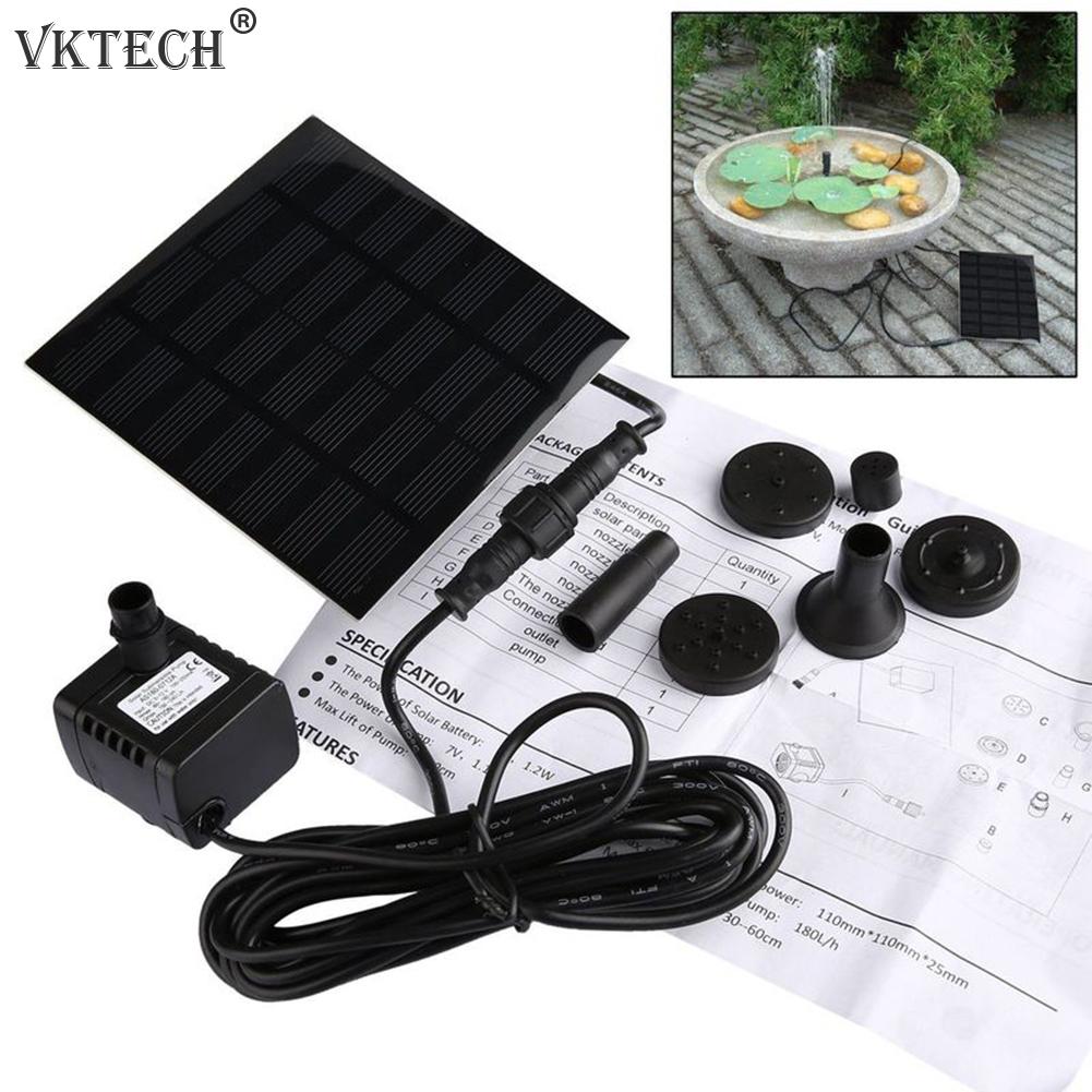 1.2W Micro Solar Water Pump Floating Fountain Submersible Pump Outdoor Garden Fountain Fish Tank Pond Brushless Solar Pump