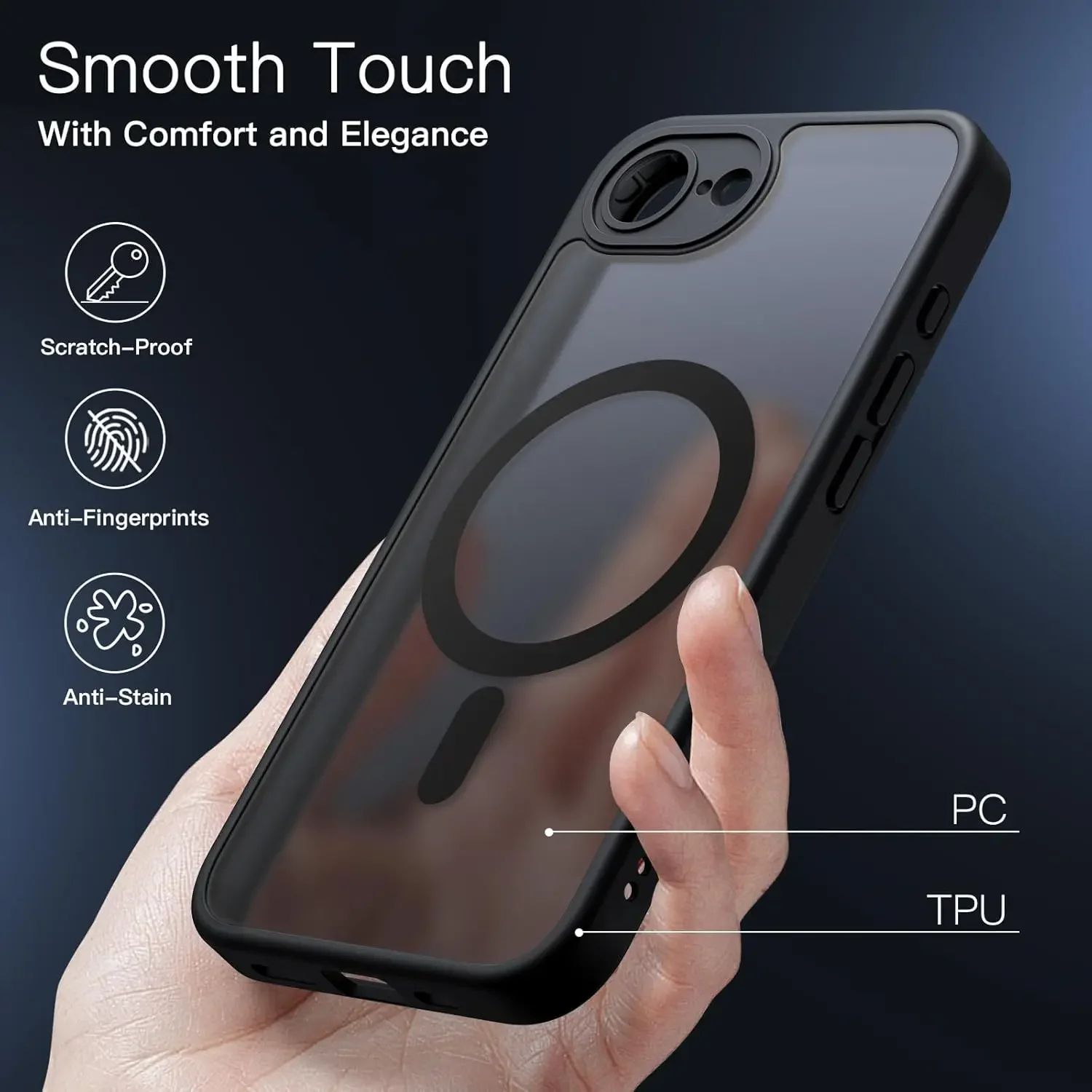 Capa transparente fosca para magsafe, capa magnética sem fio à prova de choque para iphone 16 15 14 13 pro max plus coque