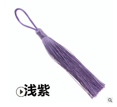 10 stuks handgemaakte kwastjes 16 cm borlas para coser diy kwastjes voor sieraden sleutel mobiele telefoon tas franje rand kwastjes hanger: Lichtpaars