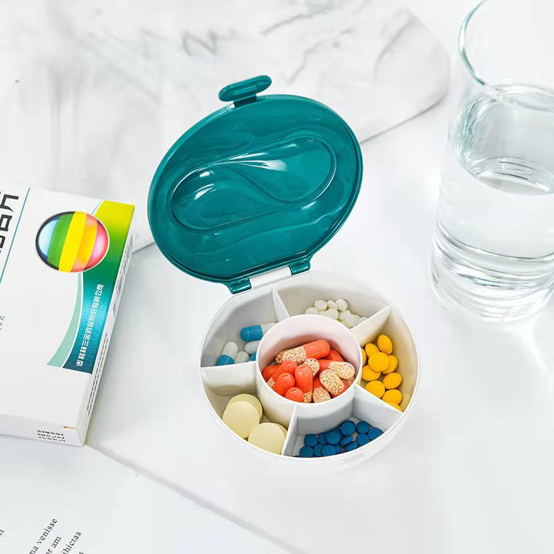 Bærbar lille pilleæske én uge medicin stor kapacitet dispenserende opbevaringsboks bærbar opbevaring mini forseglet rum æske