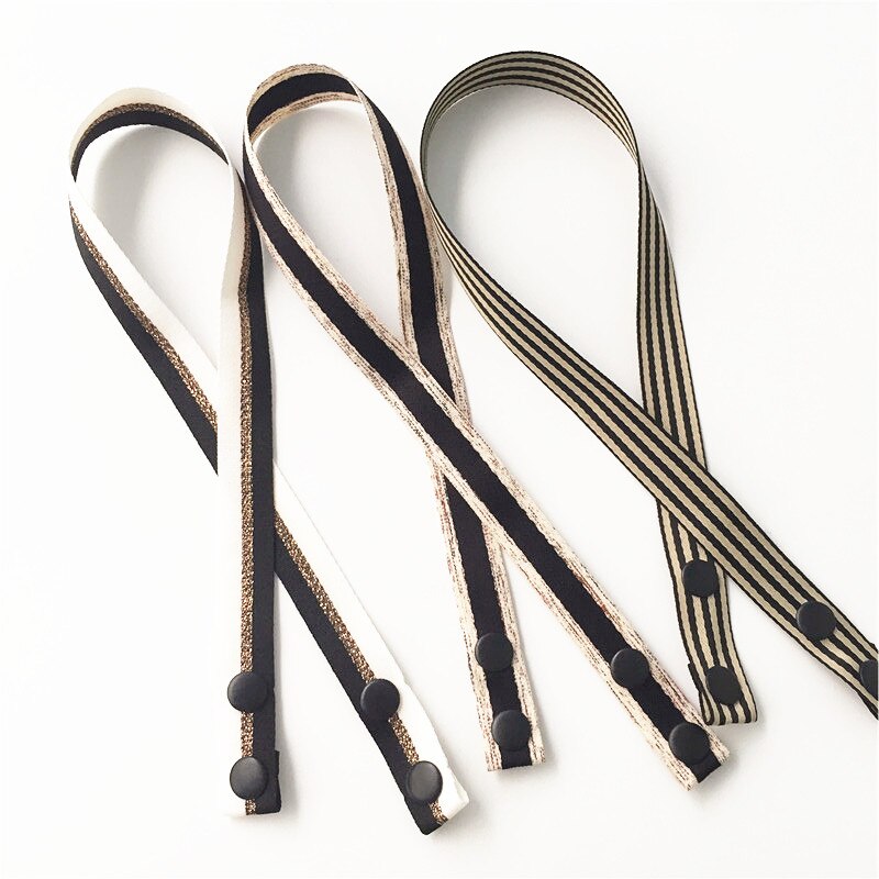 Lanière de porte-masque en tissu, 1.5 cm de largeur, 3 pièces par Lot: Black Comb