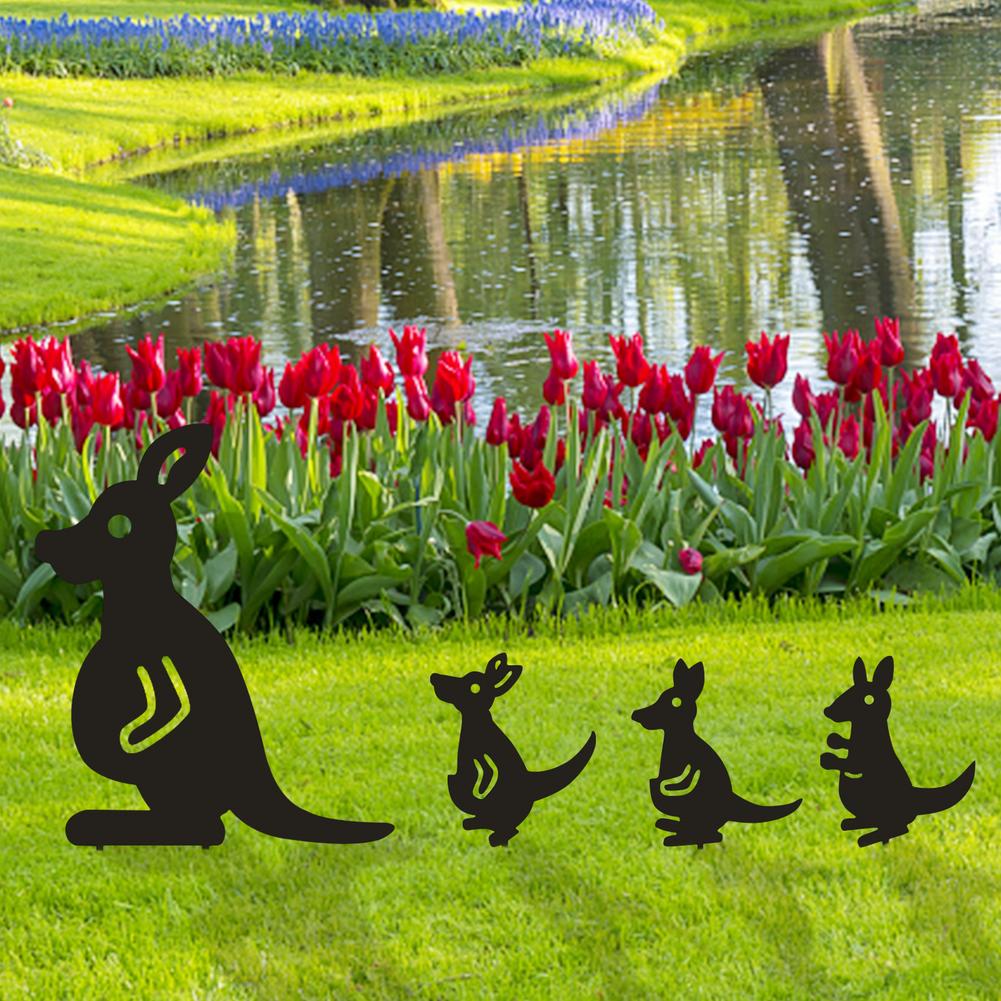 Kangaroo Yard Art Garden Statues Backyard Lawn Stakes Kangaroo Family Yard Decor Garden Decoration Outdoor Garden Ornaments