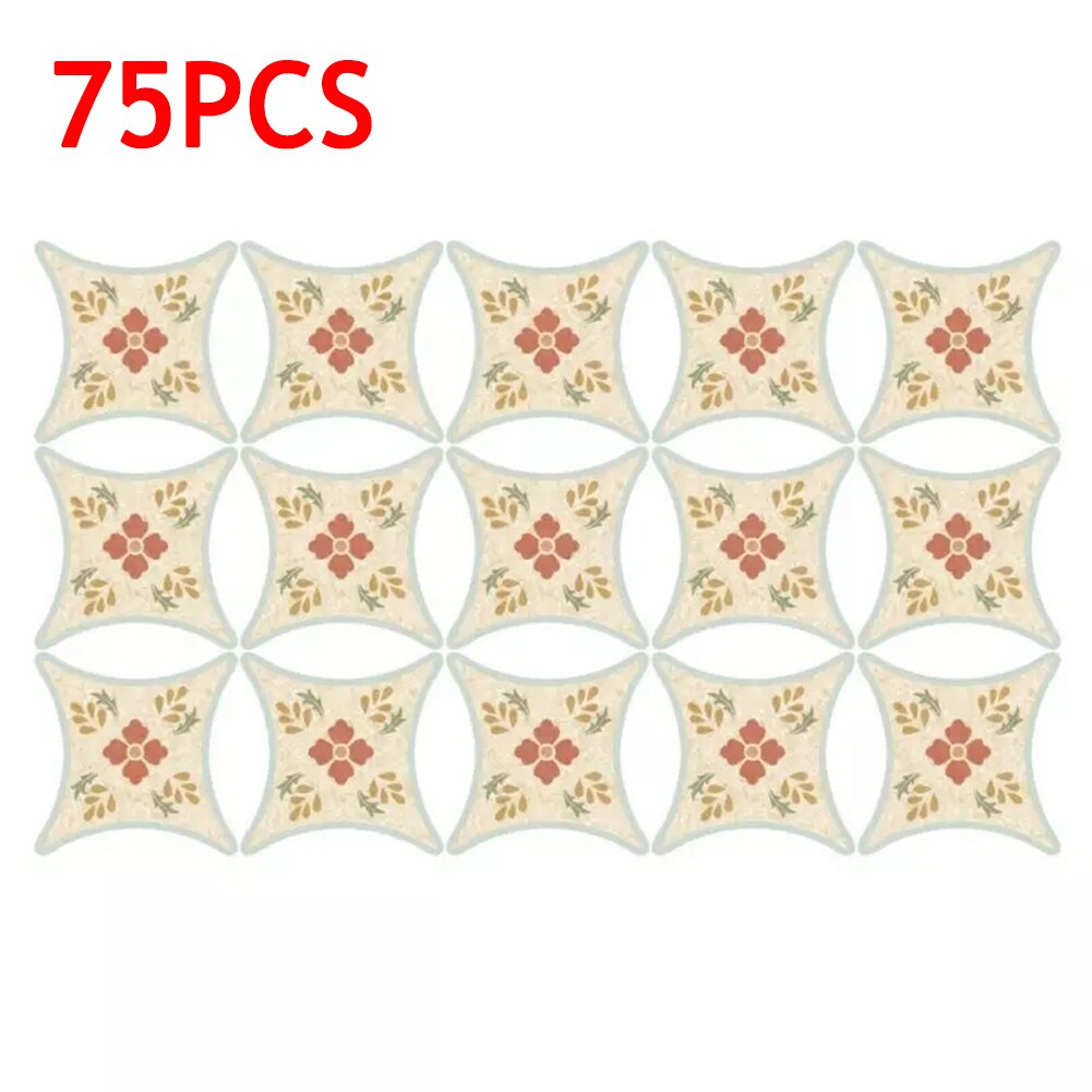 5Pcs 15 Stickers/Sheet Floor Sticker PVC Removable Stickers Wall Floor Corner Stickers Home Decoration Supplies Tiles 8*8cm: 01