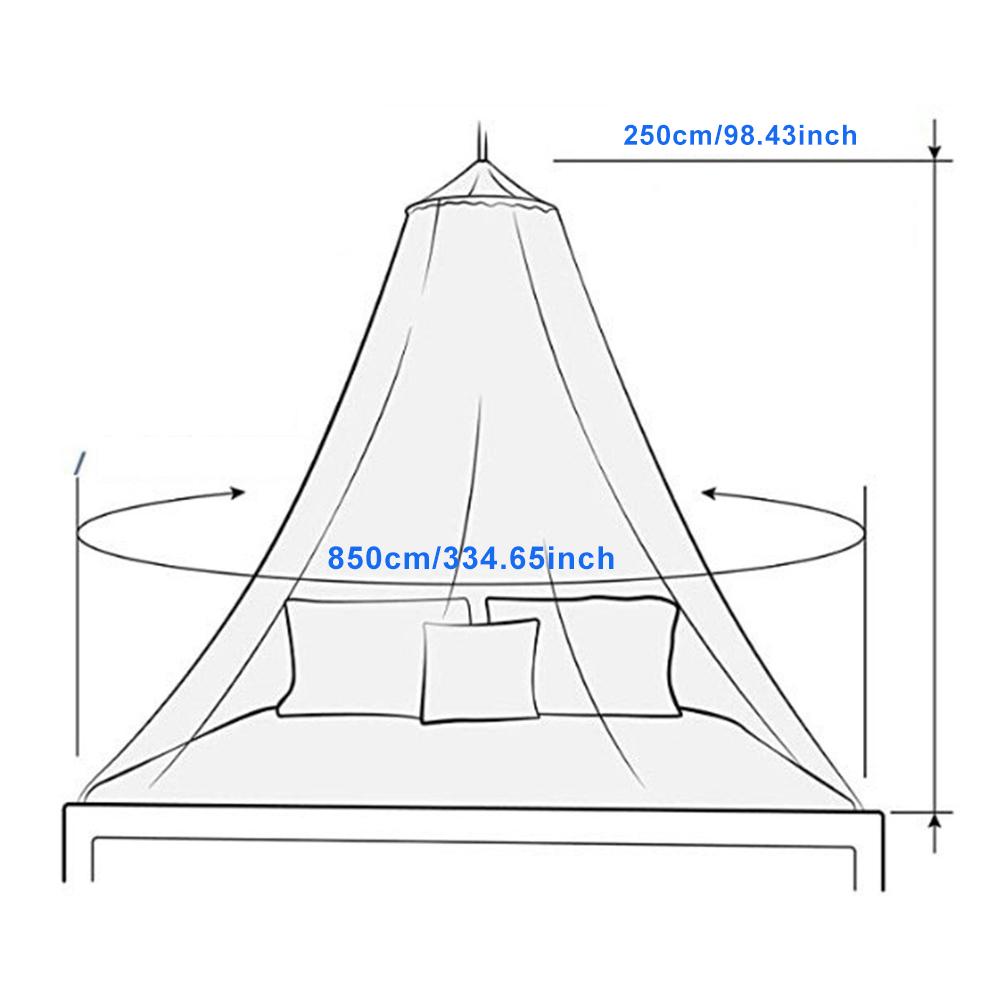 Witte huis bed kant net luifel cirkelvormig klamboe mosquitera malla de mosquitera