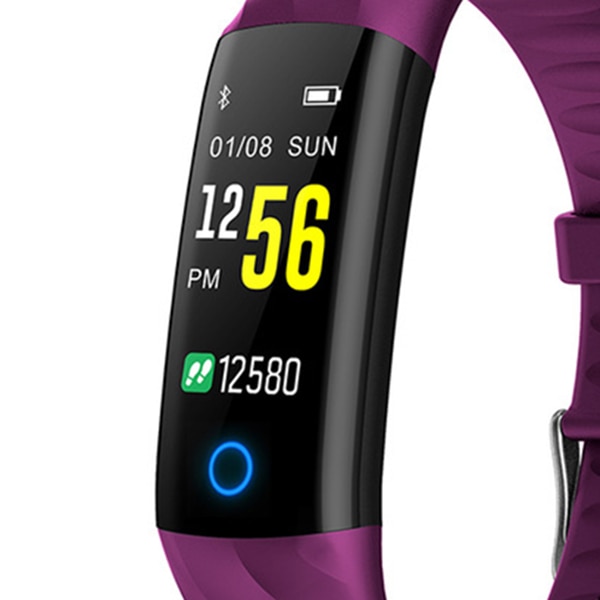 Heart Rate Fitness Bracelet IP68 Waterproof Blood pressure oxygen Monitor Color Screen Activity Tracker Smart Band.purple