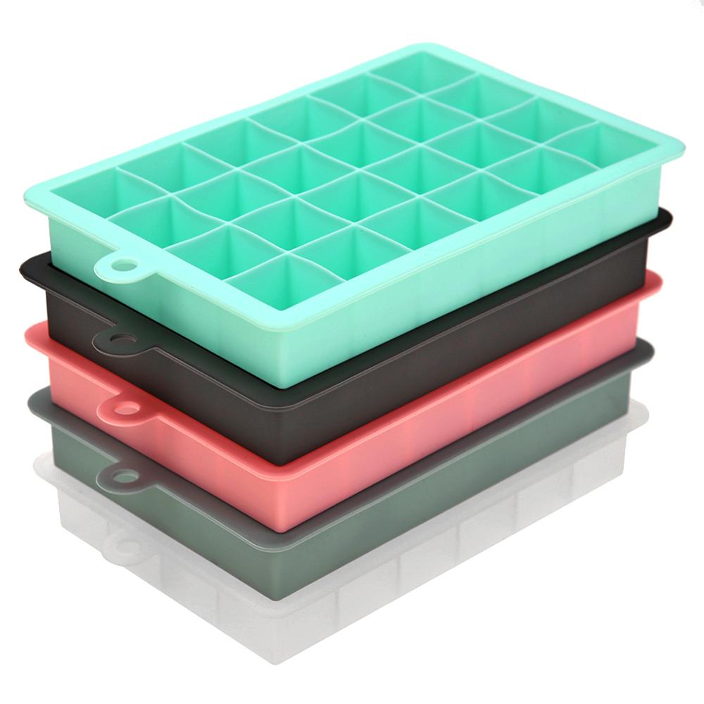 Bandeja de silicona para cubitos de hielo, 24 rejillas, fabricante de cubitos de hielo DIY, bandeja para cubitos de hielo, moldes de gelatina, accesorio de cocina, 1 Uds.