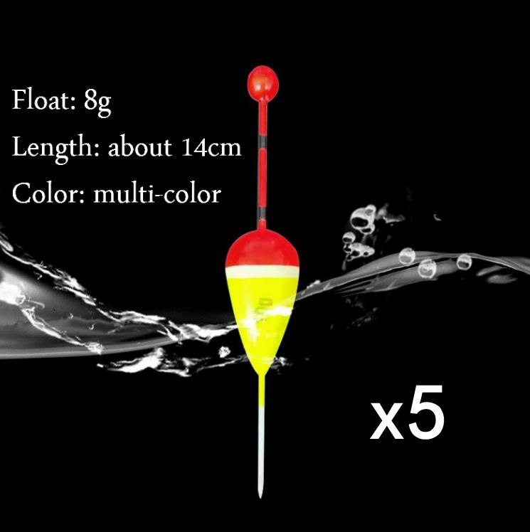 5pcs/lot Carp Fishing Line Bobber Group Fish Float Fishing Tackle China Hook Buoy Fish Floating Tiple Suit Accessories: 8g