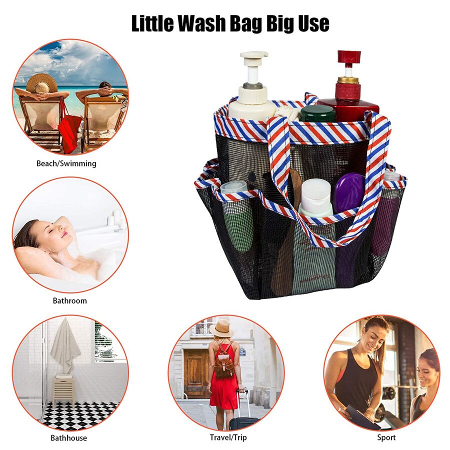 Mesh Shower Caddy tote for College Dorm Room Essentials, Hanging Portable Tote Bag Toiletry for Bathroom Accessories