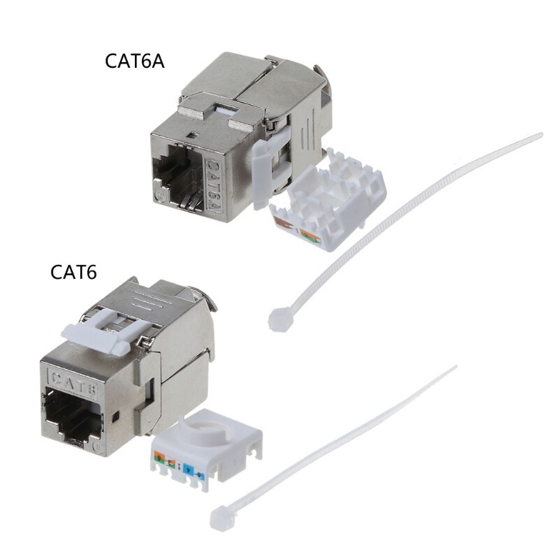 5PCS RJ45 Toolless Keystone Jack Cat6 Cat6A Shielded Module Keystone Jack Network Connector LSA Toolfree