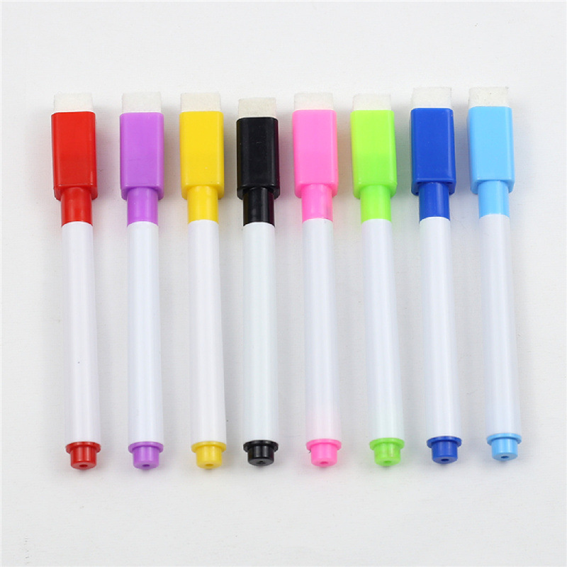 24 pcs erasable white board pen color marker for children and student 8-color blackboard pen color with brush teaching: Light Grey
