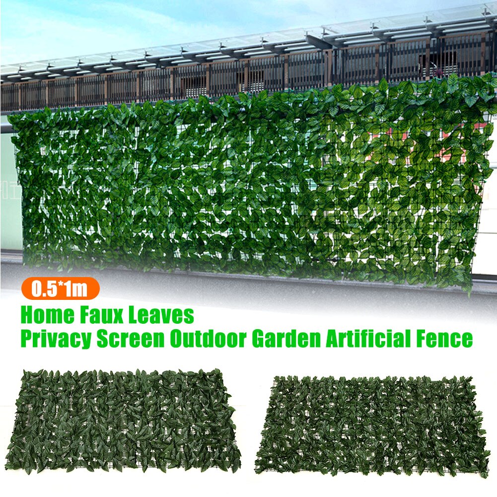 Backyard Outdoor Garden Faux Leaves Privacy Screen Trellis Greenhouse Artificial Fence Gate Panels   Greenery Wall Indoor Home