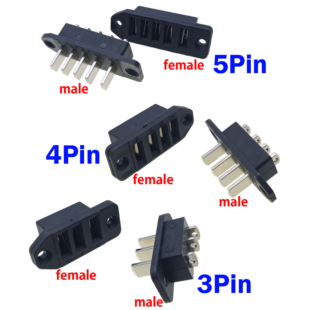 High Current Electric Car Power Connector 15A Power Connection Plug-in Battery 3Pin 4Pin 5Pin Male Female Sockets with ear