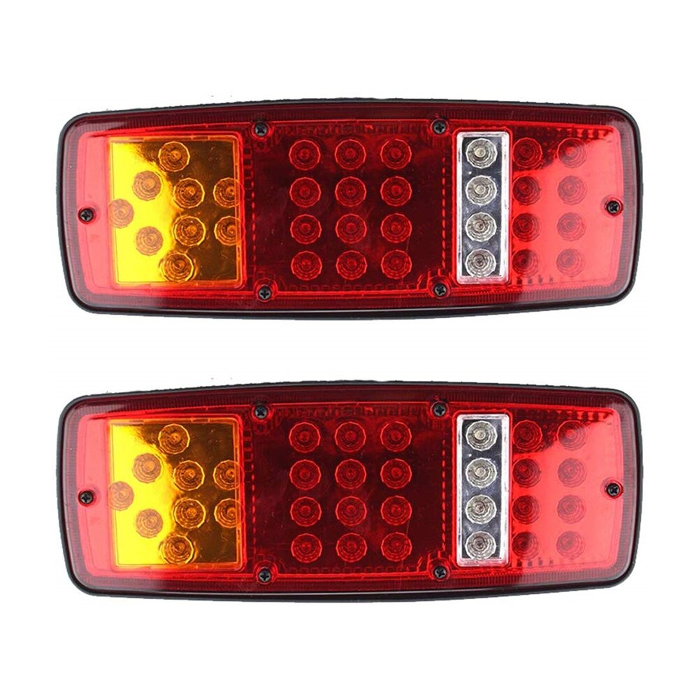 Reflector LED cuadrado de 12V para coche, camión y remolque, marcador de parada de freno trasero, luz roja, accesorios duraderos para vehículo, 33 LED, 2 uds.
