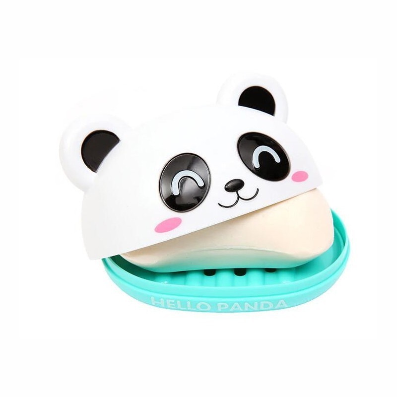 Leuke Panda Zeepkist Houder Badkamer Plastic Magazijnstellingen Huishoudelijke Badkamer Holle Bodem Zeepkist Met Deksel