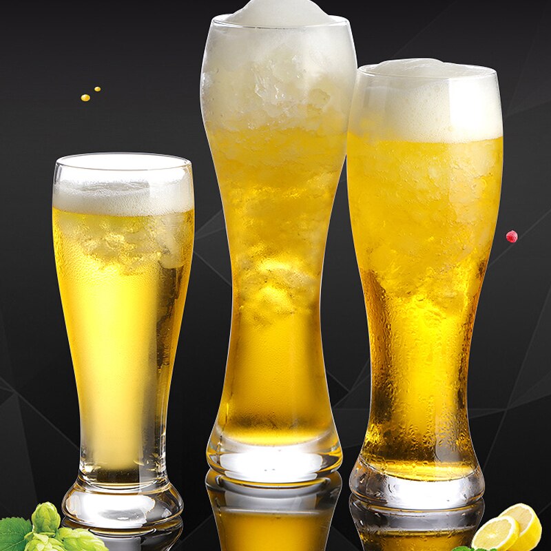 1Pcs Thick Crafted Beer Glasses Large Capacity Beer Mug Transparent Wine Glass Cup Club Bar Party Home Drinkware