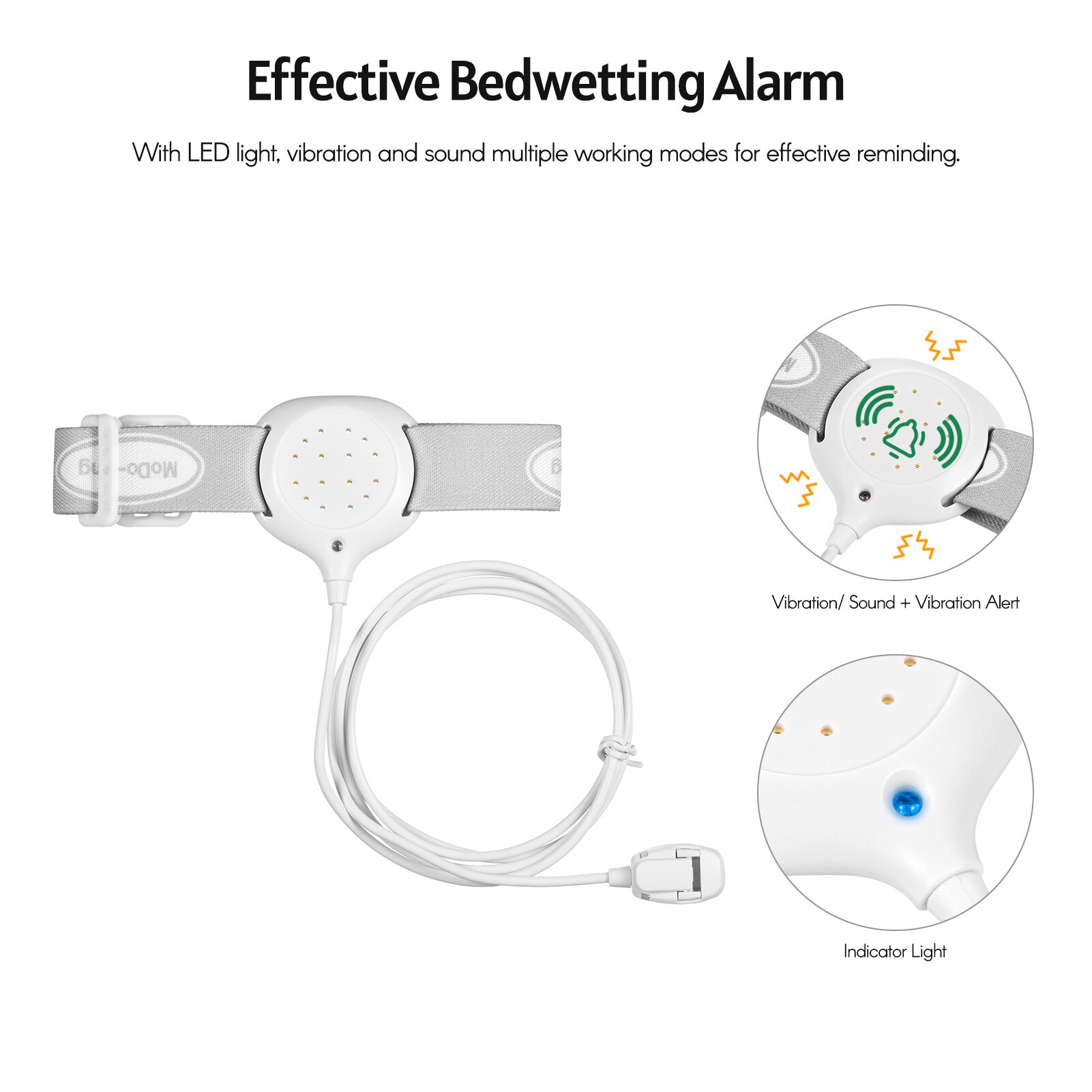 Ma-108 Plaswekker Enuresis Alarm Met Licht Geluid En Trillingen Usb Oplaadbare Voor Jongens Meisjes Kids Kinderen Volwassenen