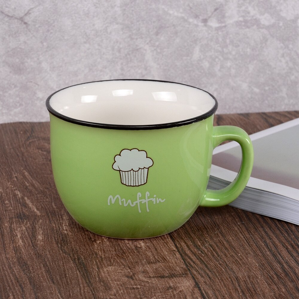 Zakka krus slik farve keramisk kaffe mælk morgenmad kop: Grøn