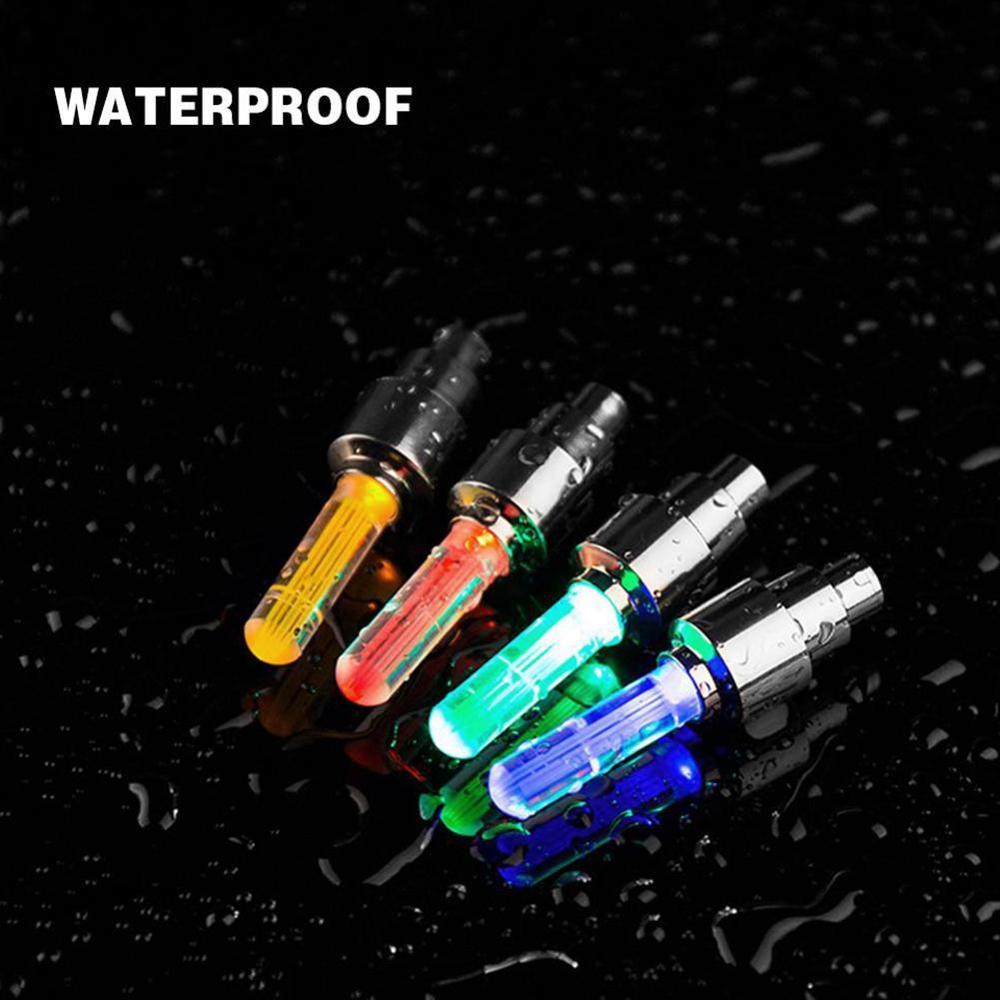 1 Pair Bicycle Valve Lights Mountain Bike Valve Lights Like Bike Valve Glow Stick Ultralight Wheels Mountain Type Cap Road R9D6