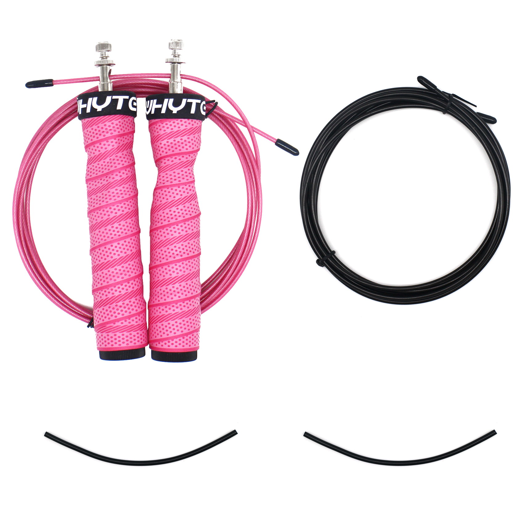 Crossfit Jump Rope Skip Snelheid & Gewogen Springtouw Fitness Touw Krachttraining: Black