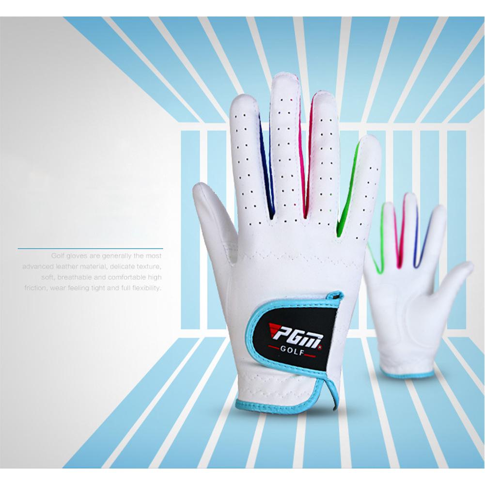 Mounchain-guantes de Golf Unisex para niños, protectores transpirables para manos izquierda o derecha, antideslizantes, 1 par: White  / 15 