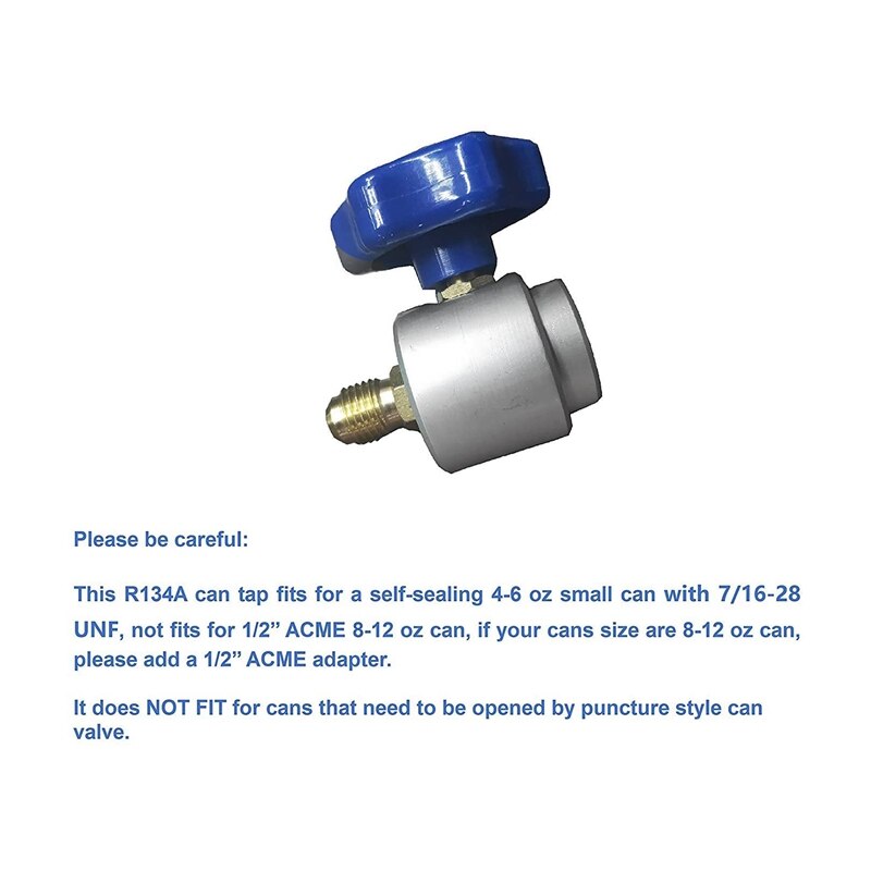 Kolektor klimatyzacji R134A AC czynnik chłodniczy 7 / 16-28 UNF gwintowany otwieracz robić butelek z adapterem 1/4 cala SAE x 1/2 cala