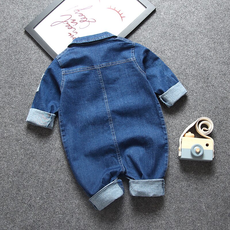 Diimuu Baby Kinderen Jongens Kleding Rompertjes Peuter Kids Overalls Denim Broek Casual Jumpsuits Lange Mouw Mode Broek