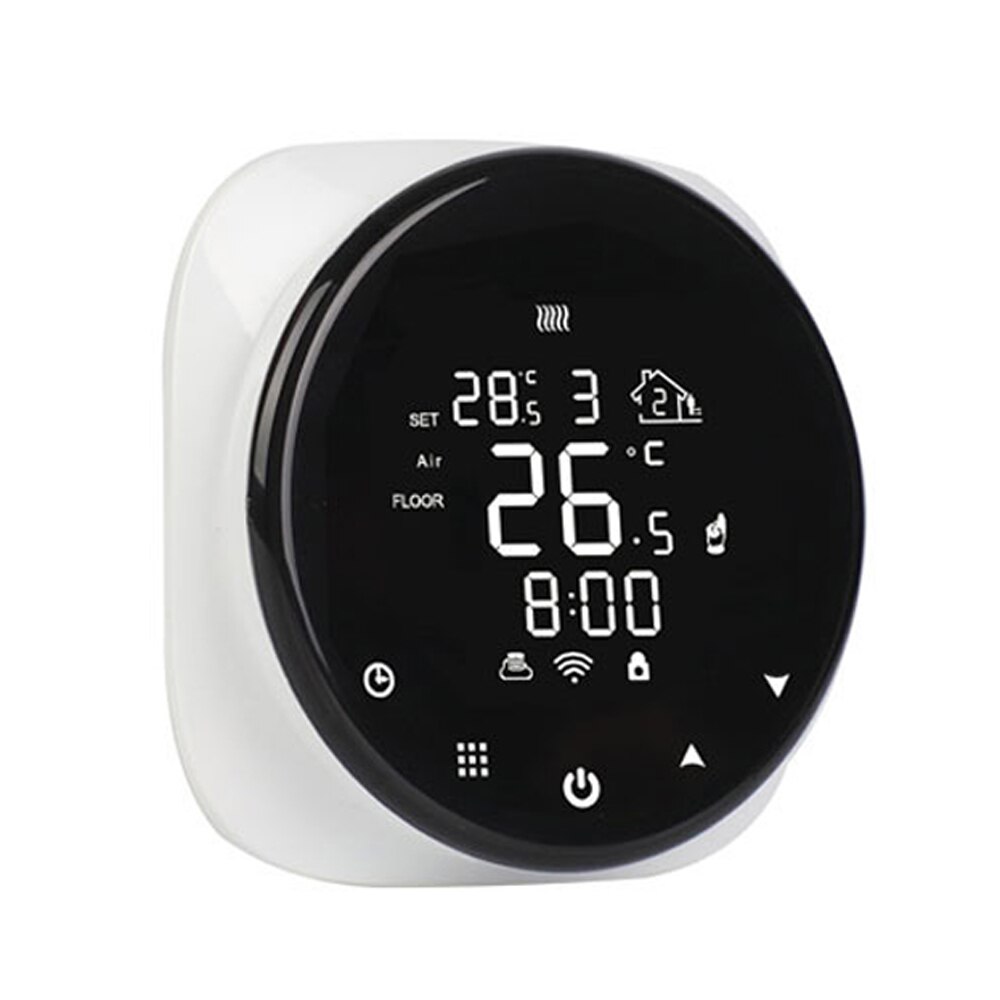 Tuya Wifi Circular Water Underfloor Heating System Boiler Thermostat Round Programmable Thermostat Compatible with Alexa Google