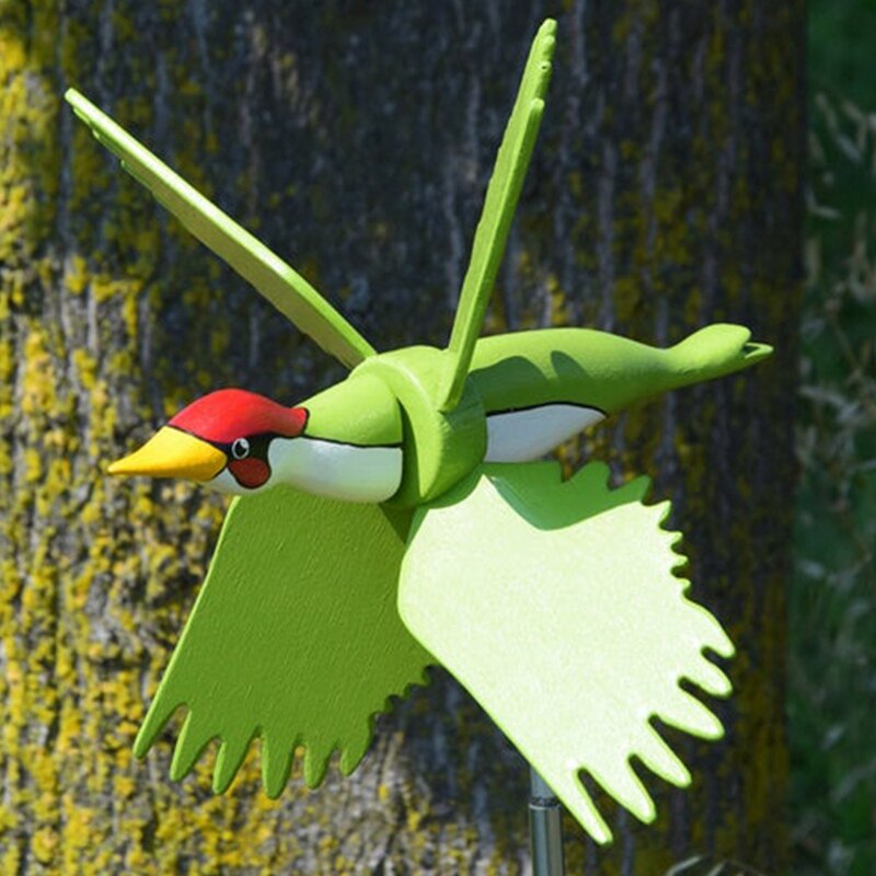 Whirligig Asuka Windmühle, Fliegen Vogel Whirly Garten Windräder Decor Stakes, Wasserdichte Outdoor Figuren Ornamente: Green