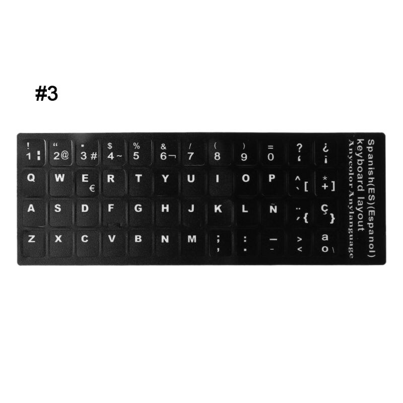 dauerhaft Russische/Französisch/Spanisch/Japanisch/Deutsch/Arabisch/Koreanisch/Italienischen Tastatur Sprache Aufkleber Schwarz hintergrund: 3
