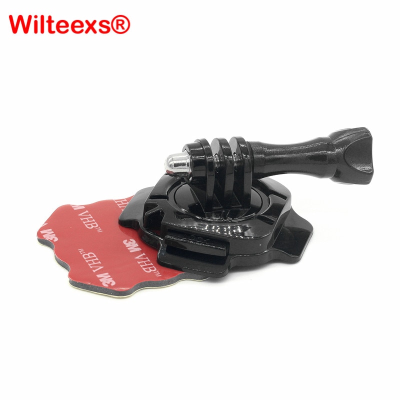 WILTEEXS Mount Slot Helm 360 Graden Rotatie 3 M Sticker Gebogen Base voor Hero 3 3 + 4 5 XIAOYI 2 SJ Camera acessorios