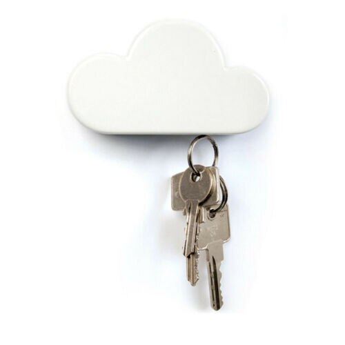 Mignon nuage forme clé cintre mur maison support porte-clés magnétique 1PC décoration: WHITE