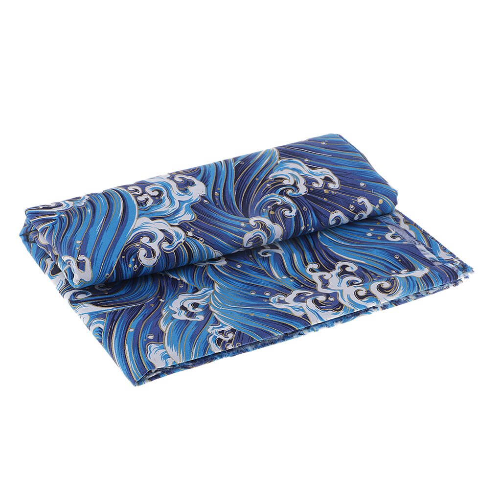 Tissu en coton au mètre impression vague de mer bricolage maison déco sac de noël