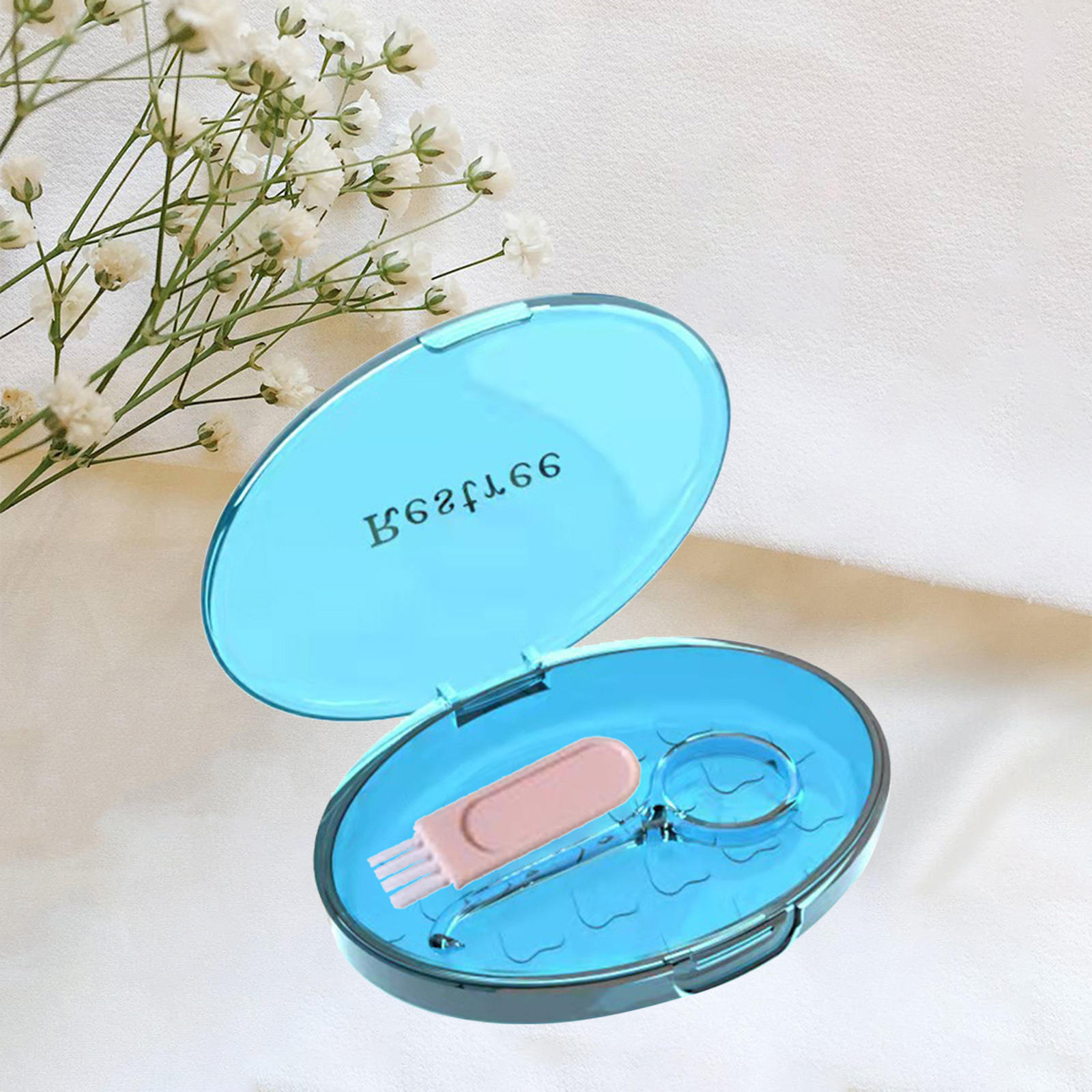 Box Draagbare Grote Te Dragen Ventilatie Met Deksel Aligner Gereedschap Voor Reizen Mond Guard Vrouwen Jongen Tiener: Light Blue