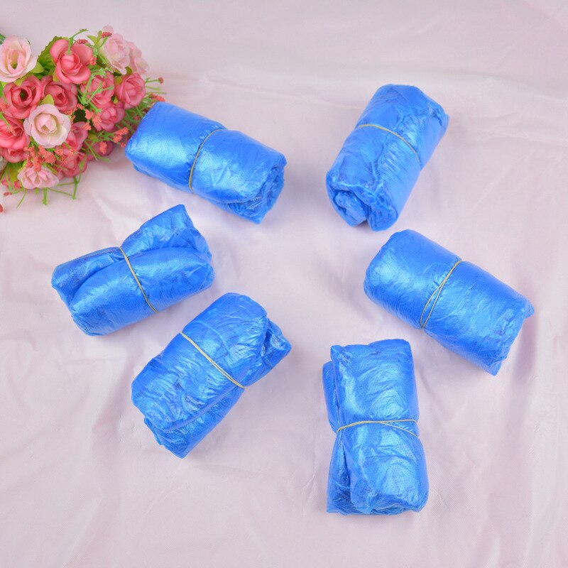 Fundas desechables de plástico para zapatos, impermeables, previenen la humedad de las botas, calzado a prueba de polvo para el hogar, 100/200/300 Uds.