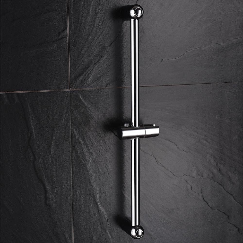 Plastic Chrome Shower Sliding Bar Adjustable Sliding Bar With Soap Dish For Bathroom Washroom