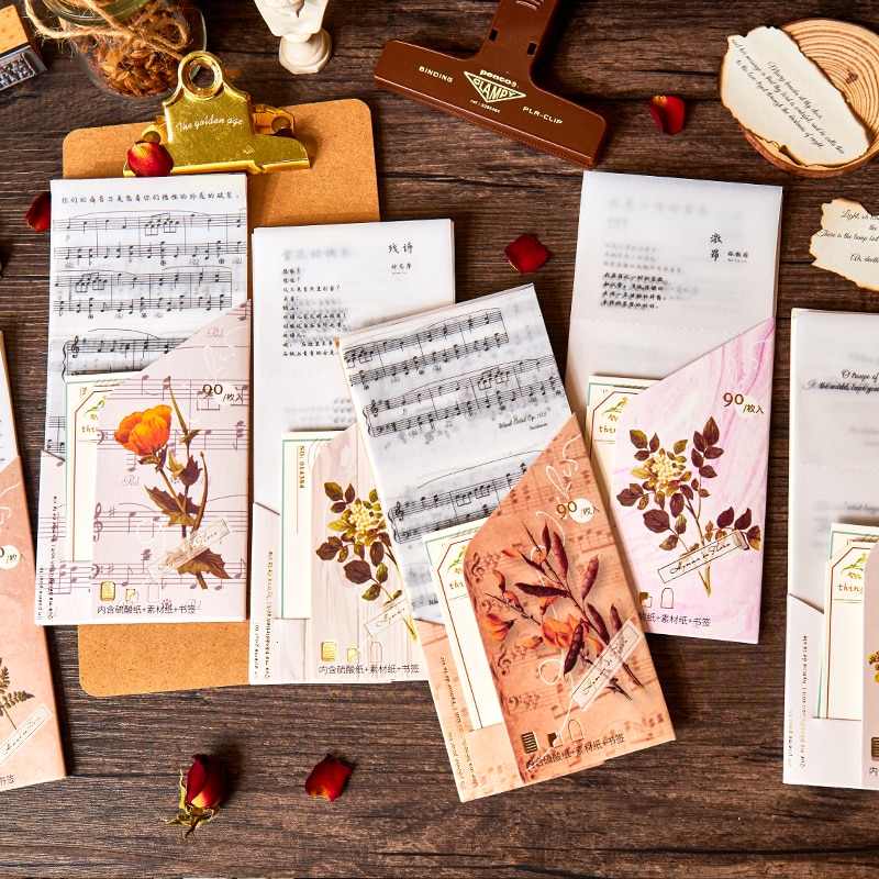 VanYi-Colección de poesías Vintage, 6 diseños, cartas en stock, letras de papel cuadradas, álbum de recortes, fabricación de tarjetas, proyecto de diario Bullet DIY