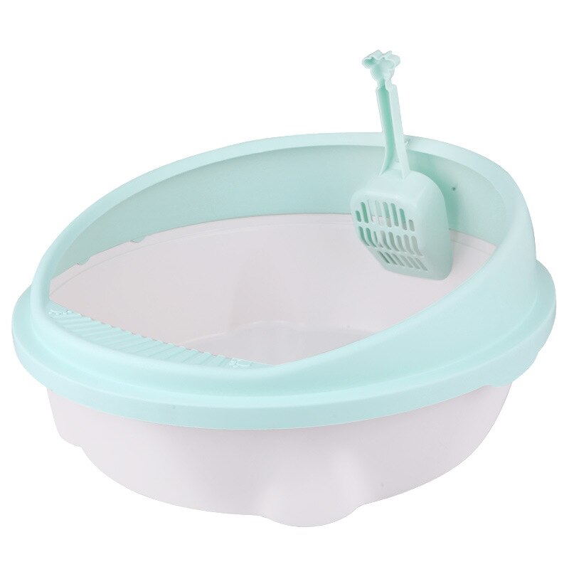 Cat litter box semi-enclosed Detachable Splash-proof cat poop pot cat toilet Send cat litter shovel Deodorant Cat Toilet: Green
