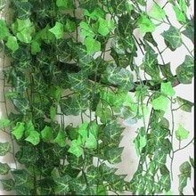 2.5M Populaire Home Decor Groene Plant Klimop Kunstbloem Plastic Garland Wijnstok kunstbloemen muur