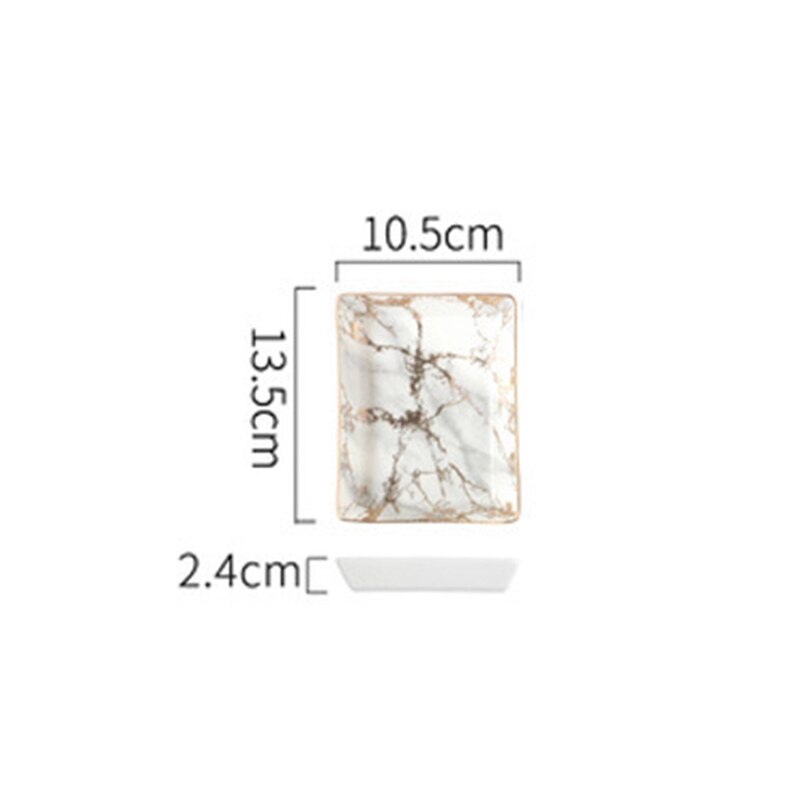 Nordisk guld marmoreret keramik service dessert bøf salat snack kagebakke tebakke smykker opbevaringsbakke