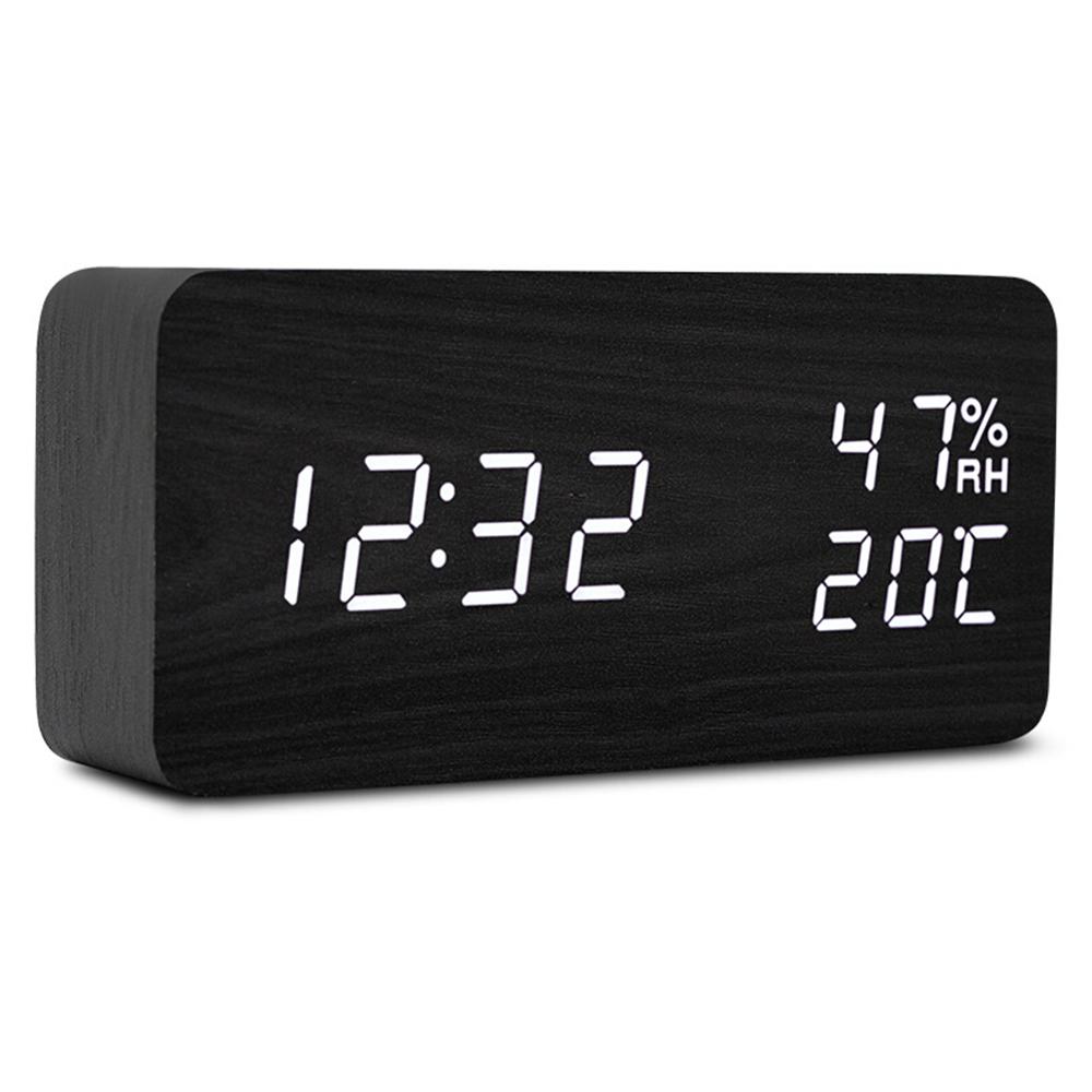 Wood Alarm Clock USB/Batteries PowereD Home Bedside Bedroom Desktop LivingRoom Multifunction Electronic LED Display Alarm Clock