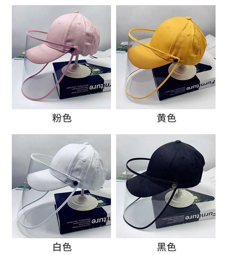 4 farve børn anti-spyt beskyttende hat sommer ensfarvet baseball beskyttelseshætte anti-spyt beskyttende hat aftagelig