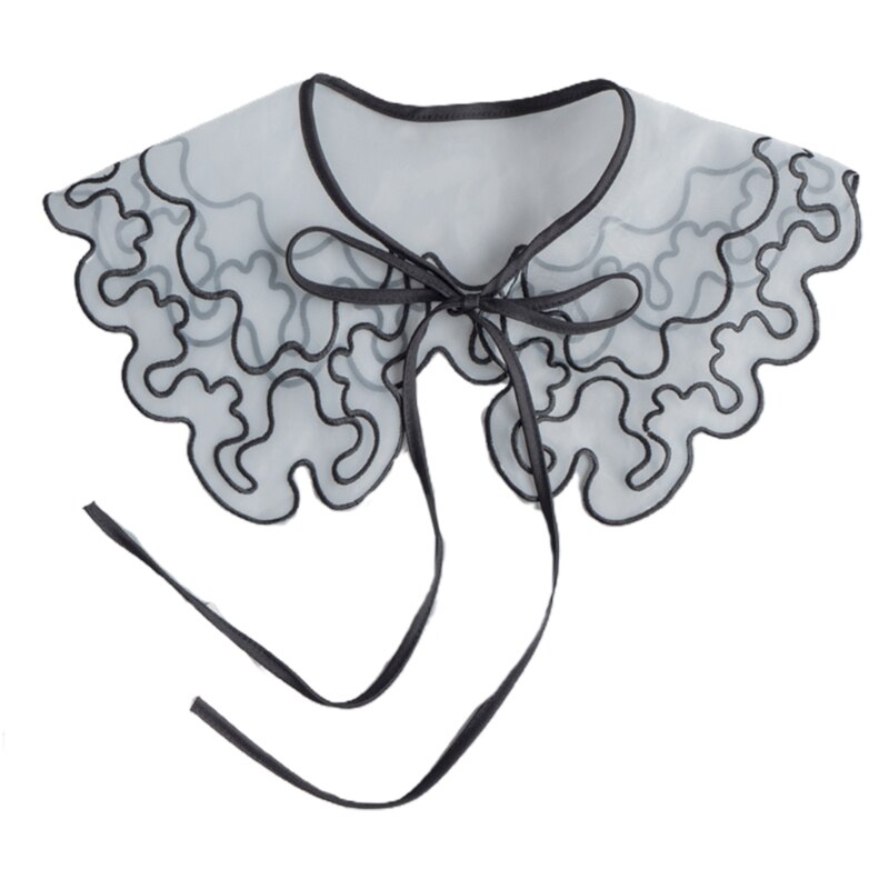 Lolita Decoratieve Nep Kraag Kant Sjaal Borduren Gelaagde Mesh Dickey Ketting N58F: E