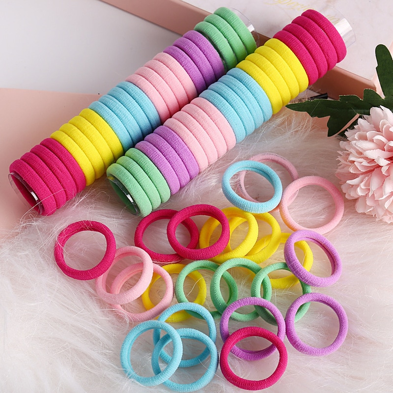 66 Stks/partij Mooie Stijl Kids Elastische Haarbanden 6 Kleuren Mengen Kinderen Hoofd Touw Haar Accessoires Voor Meisjes