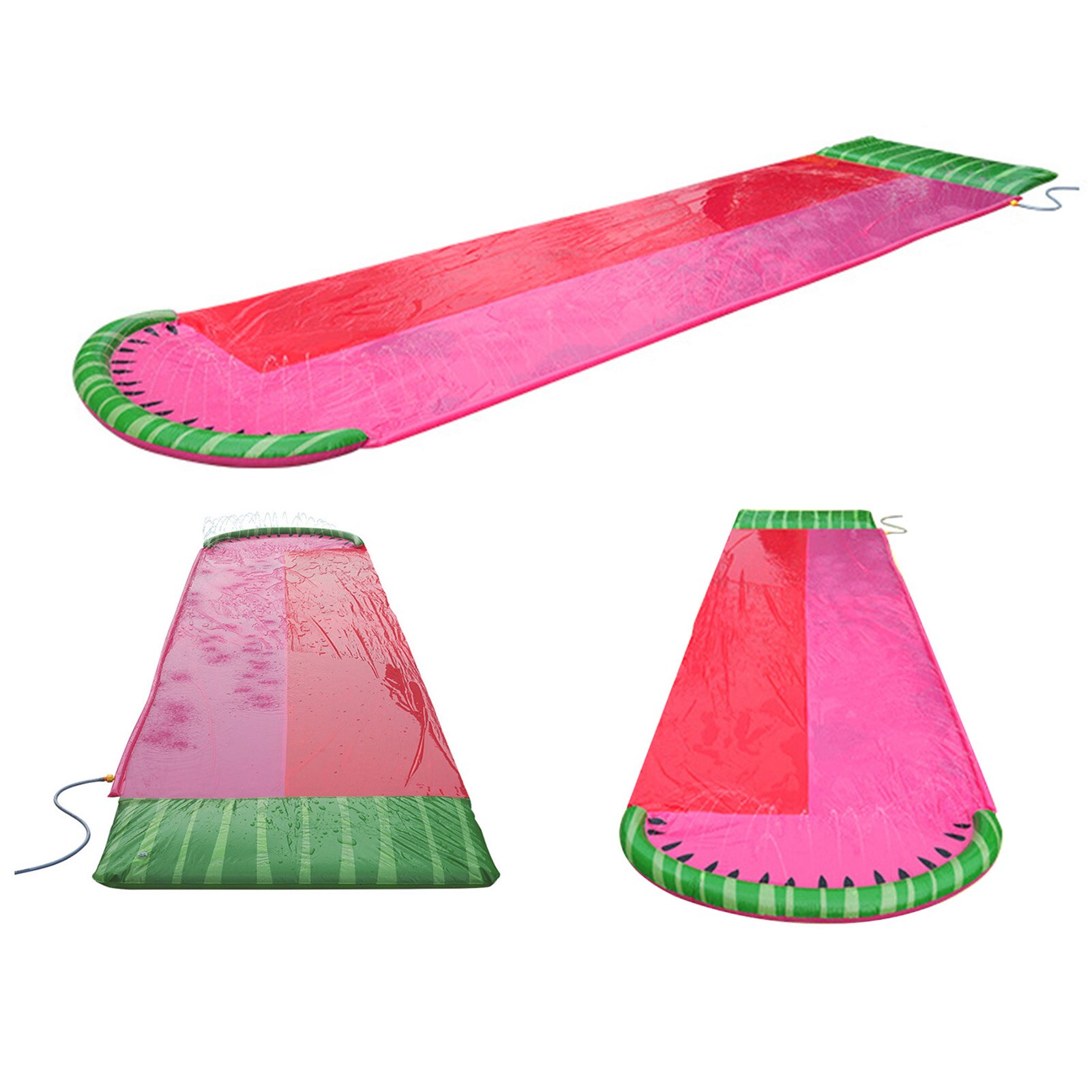 Watermeloen Dubbele Gazon Waterglijbaan Giant Opblaasbare Glijbaan Zwembaden Achtertuin Splash Mat Voor Kids Kinderen Outdoor Plezier Speelgoed