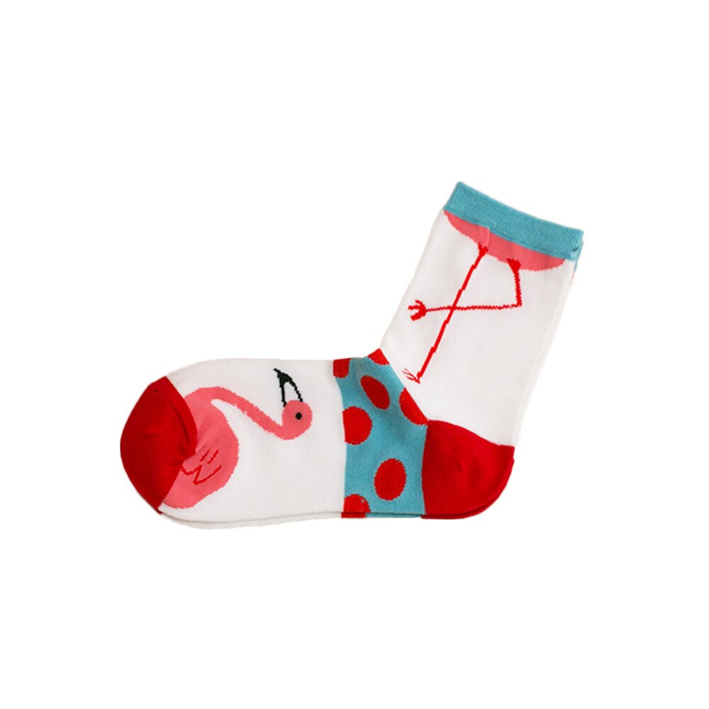 1 Par Mulheres Moda Flamingo Série Novidade Crew Socks Macio Quente E Confortável