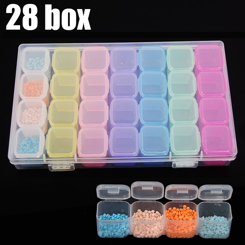 Transparent Thread Box Household Sewing Thread Storage Box Suitcase Container Craft Spool Storage Box with tools Accessories: 28c