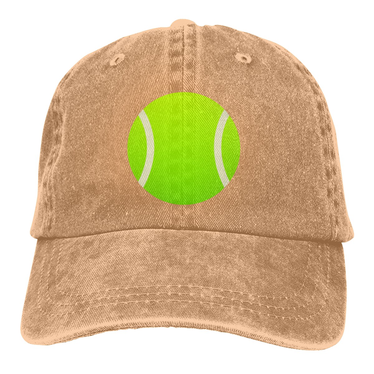 Gorra de camionero ajustable Unisex Vintage para adultos, arte de pelota de tenis: Caqui