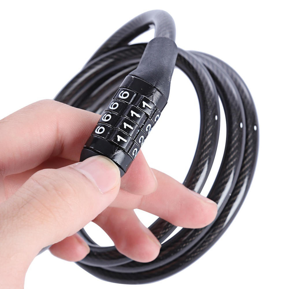 1 pc cyklar cykellås kabel kraftig kombination kedja fyrsiffrig säkerhet