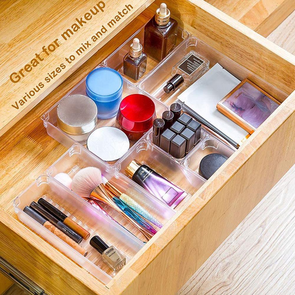 17Pcs Bureau Lade Organizer Trays Plastic Lade Compartiment Divider Container 17 Stuk Opbergdoos Voor Slaapkamer Dressoir